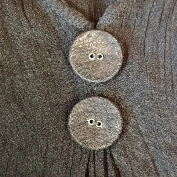 Linen blend Pretty Angel gauzy crinkly handkerchief hem -v-neck gray tank small - Picture 8 of 9